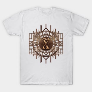 x letter in golden vintage jugendstil style for elegant personal monogram gifts T-Shirt